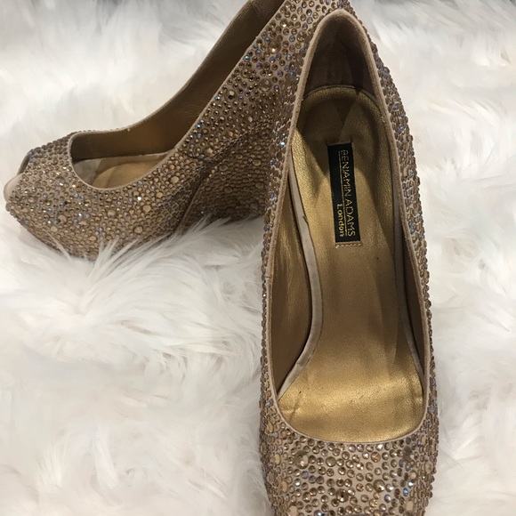 Benjamin Adams Rhinestone Wedge Pumps - Picture 2 of 5